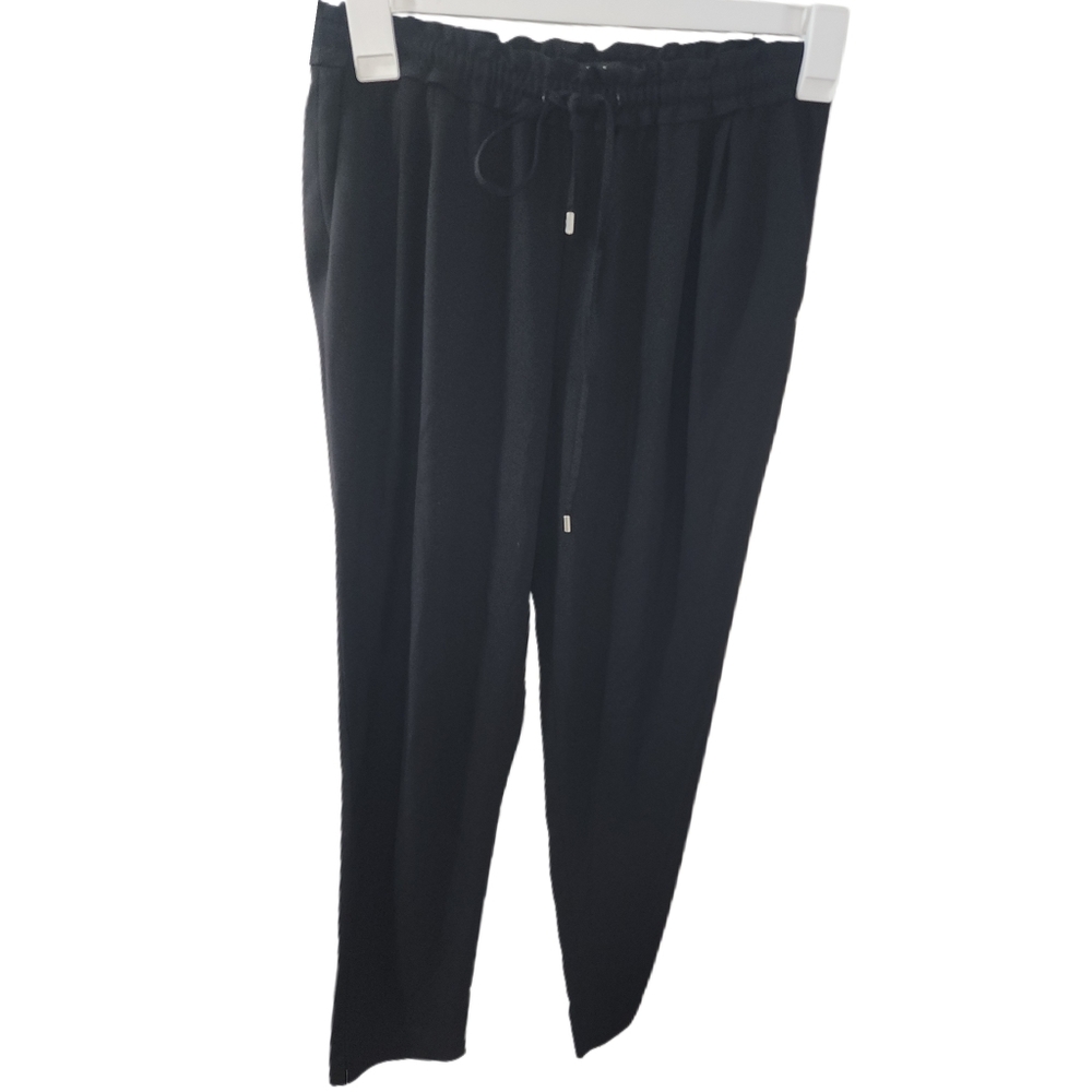 Zara Basic Womens Black Elastic Waist High Waist Slim Fit Dress Pant Size Small